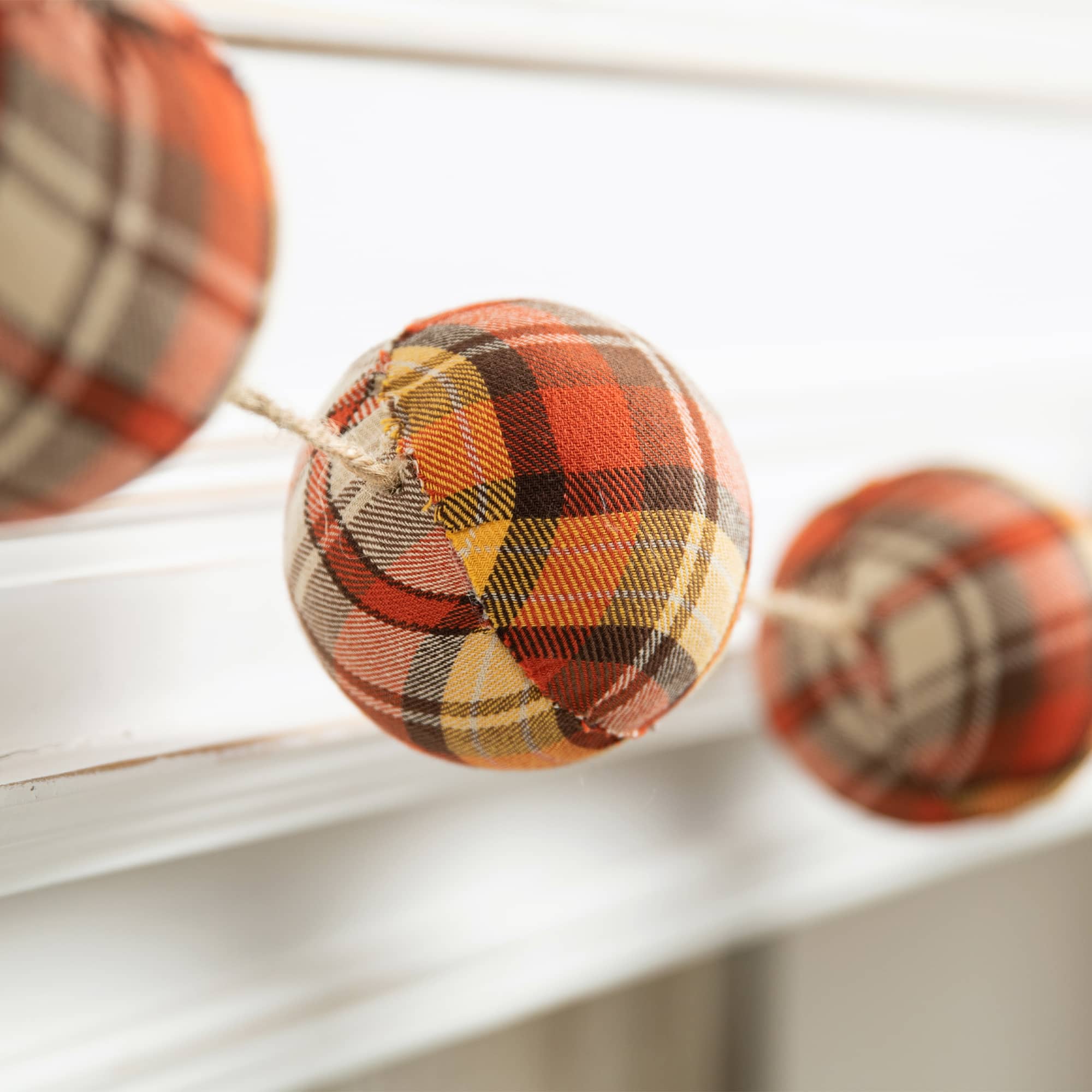 Glitzhome® 78.75" Fall Plaid Balls Garland